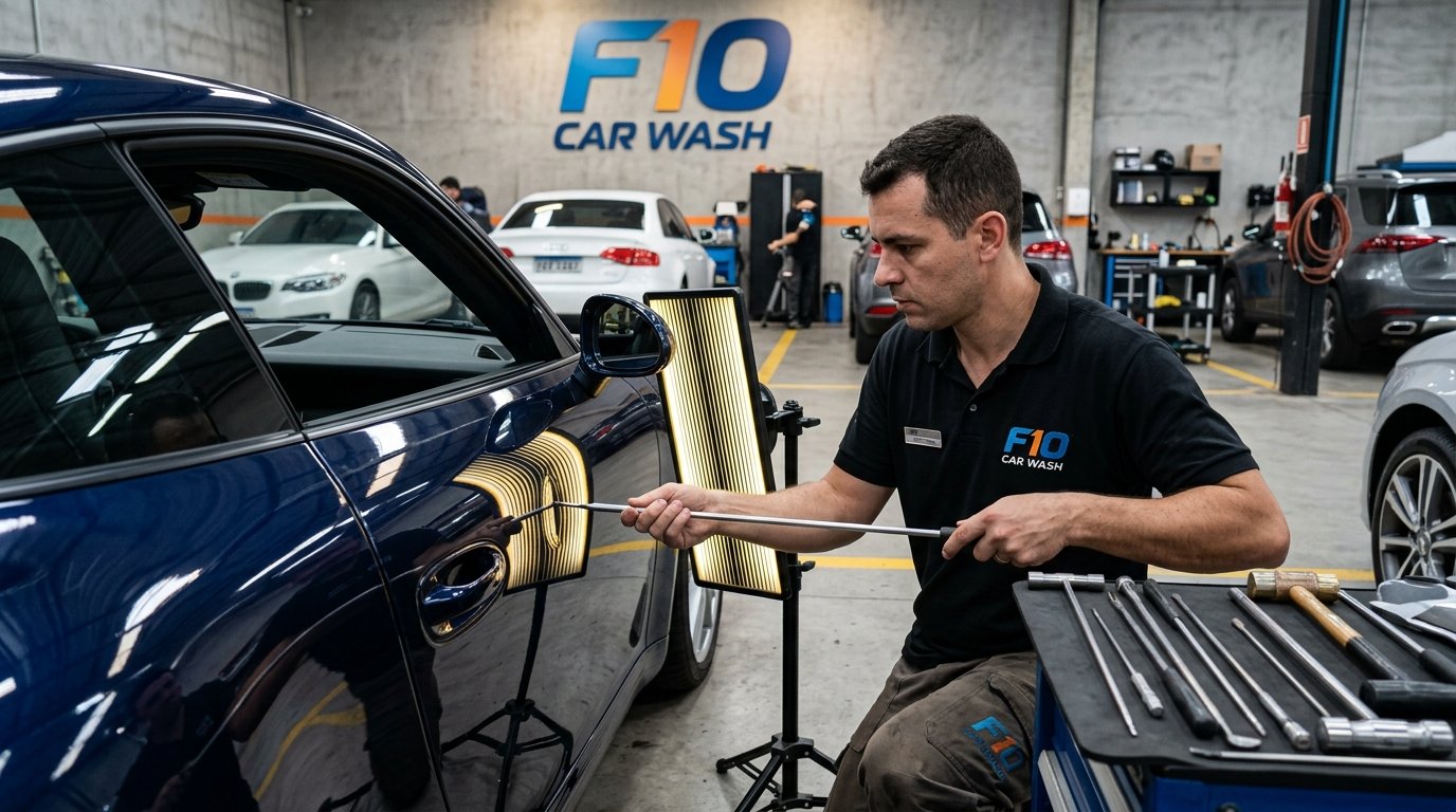 Serviço de Martelinho de Ouro de Alta Precisão na F10 Car Wash